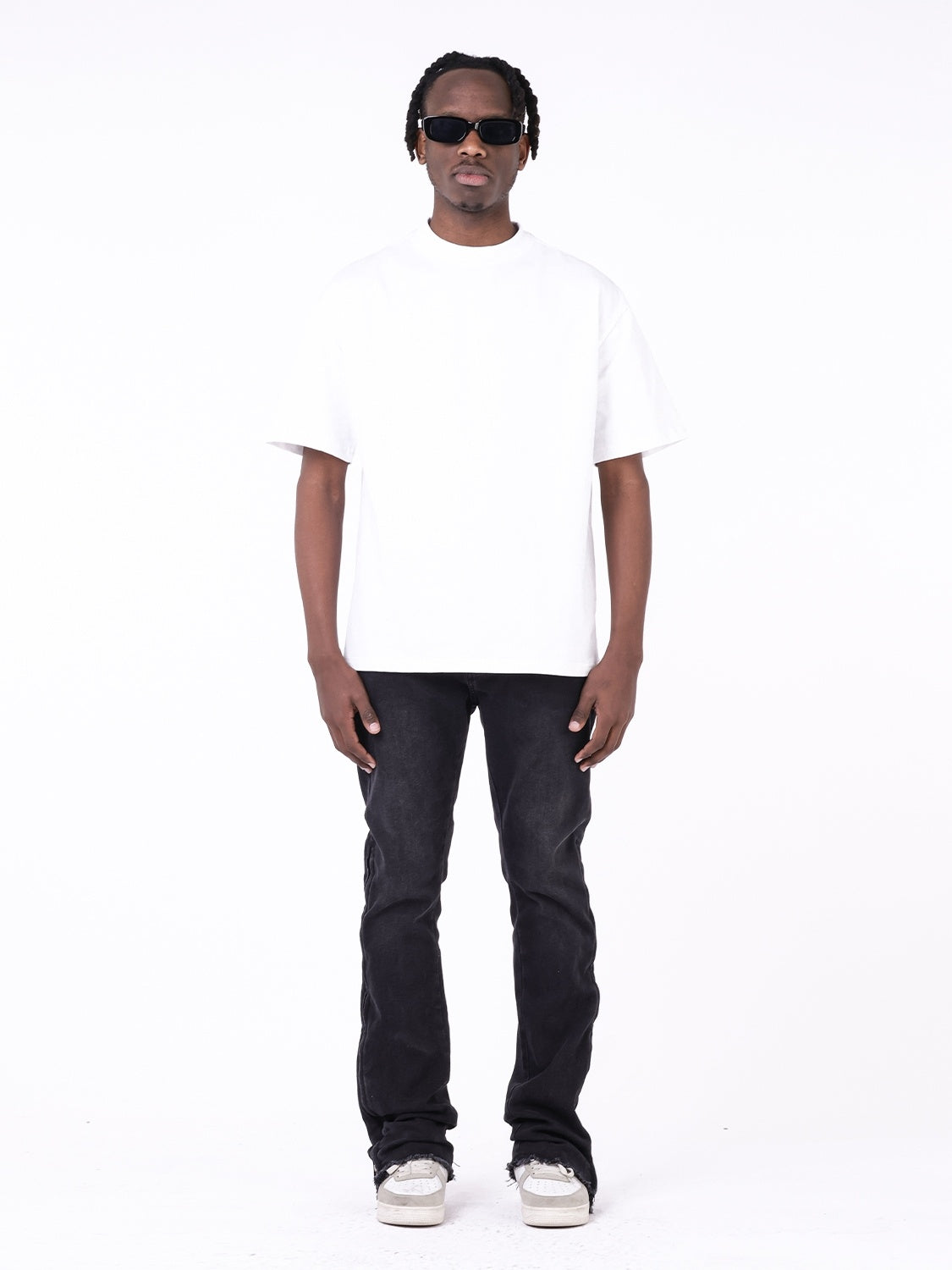 FLMNGO Black Flared Relaxed Denim