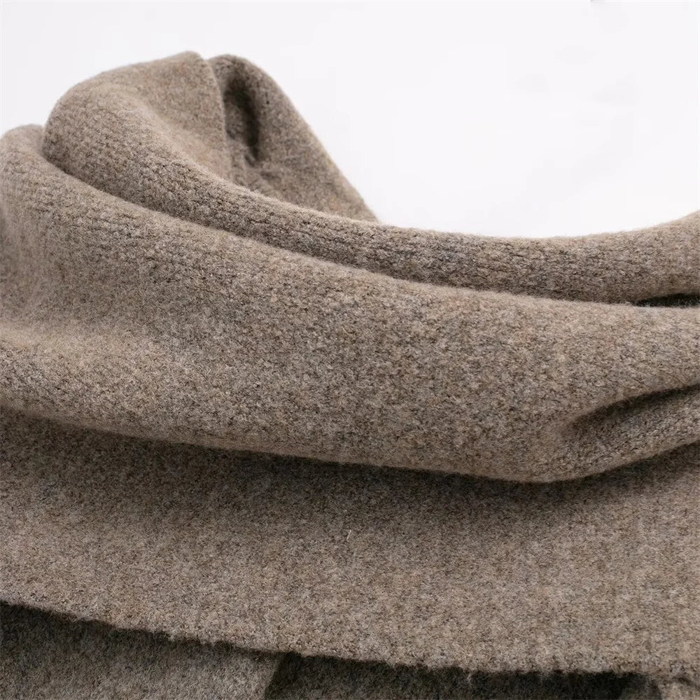 FLMNGO x SHORT KNIT COAT WITH SCARF