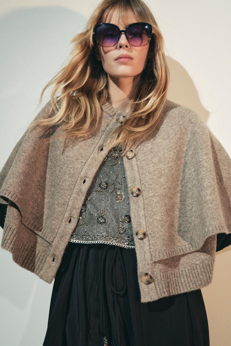 FLMNGO x KNIT CAPE JACKET