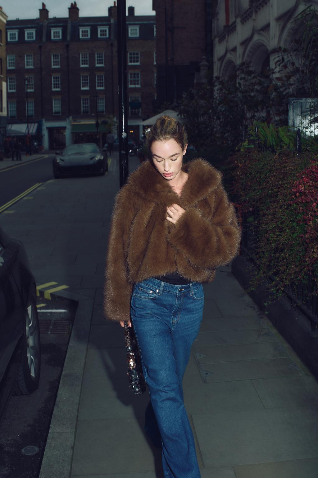 FLMNGO x Faux Fur Cropped Jacket