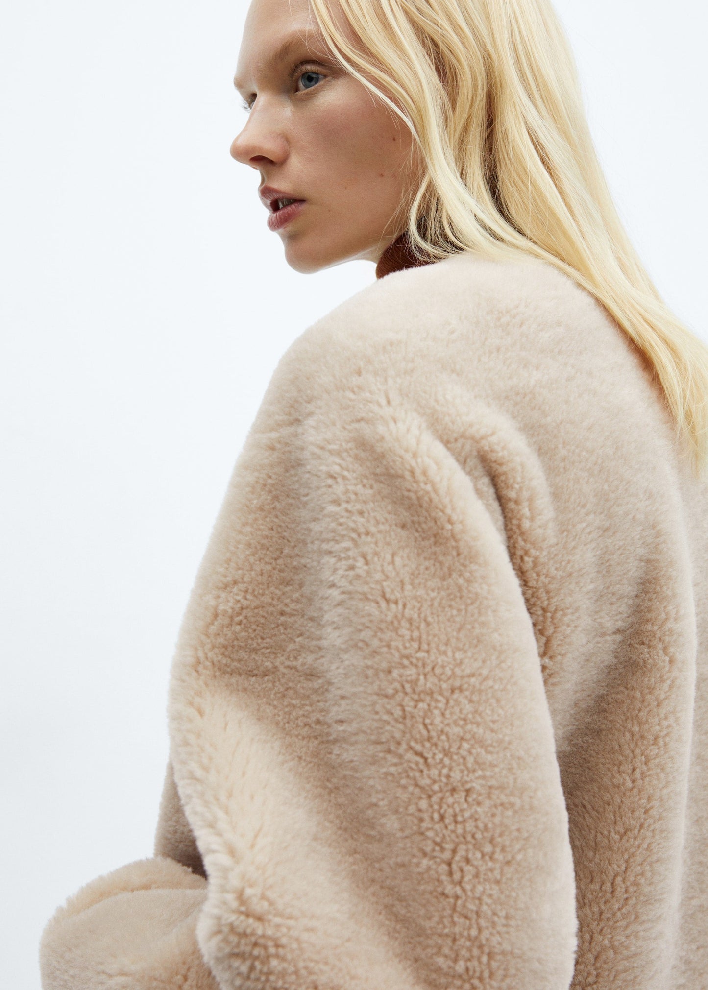 FLMNGO x Faux fur coat with applications