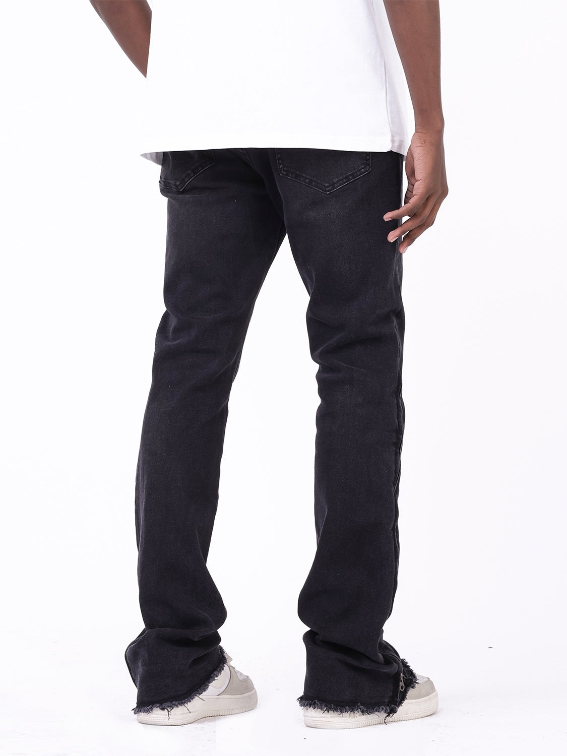 FLMNGO Black Flared Relaxed Denim