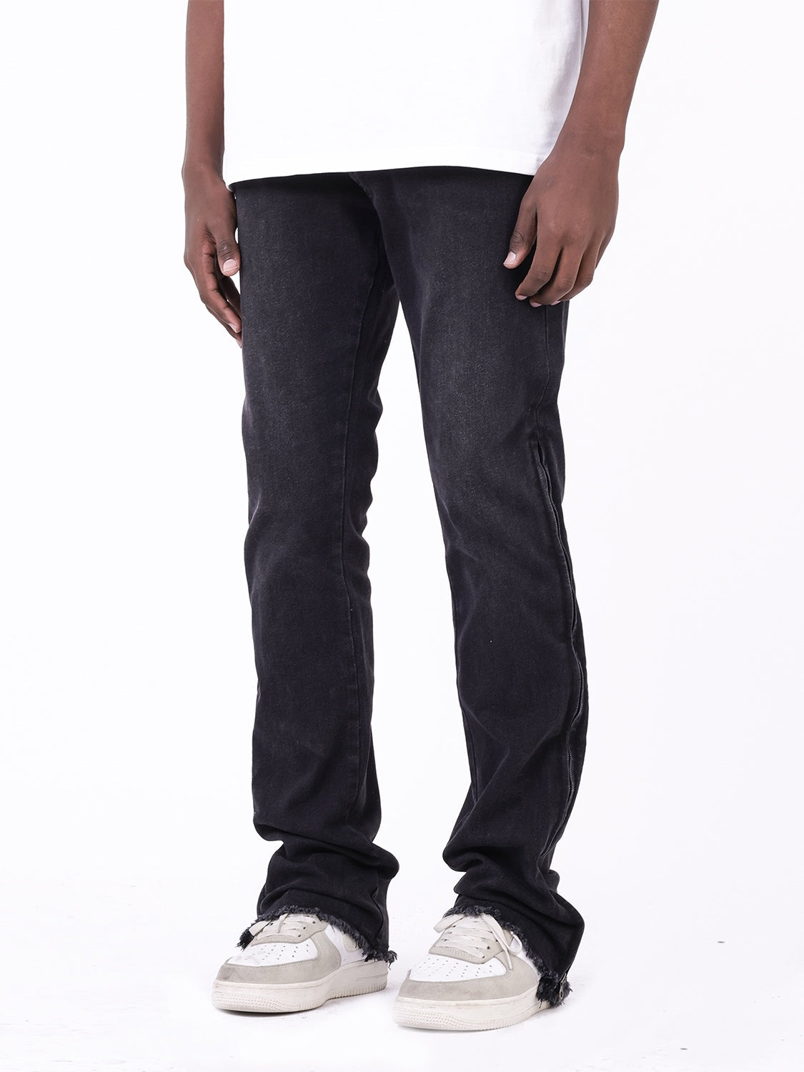FLMNGO Black Flared Relaxed Denim