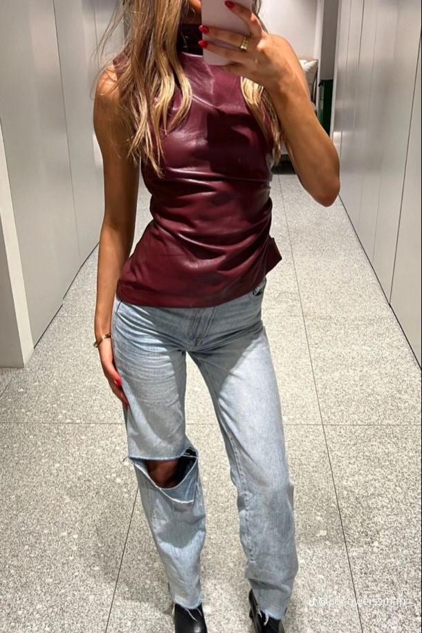 FLMNGO x Burgundy Top