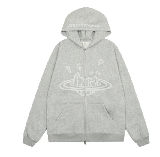 FLMNGO x Broken Planet Gray Hoodie