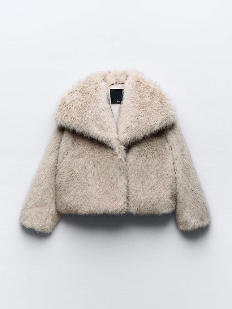 FLMNGO x Faux Fur Cropped Jacket
