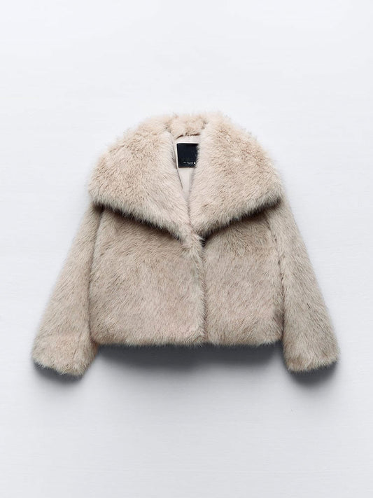 FLMNGO x Faux Fur Cropped Jacket