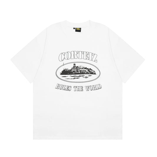 FLMNGO x White Black Alcatraz T-shirt