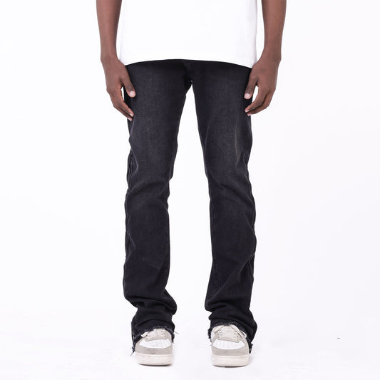 FLMNGO Black Flared Relaxed Denim